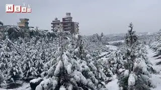 Sultan Ghazi Baba Township in Mhtarlam City, Laghman Province, covered with beautiful snow