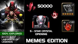5x 5-Star Crystal Opening + 100% Labyrinth Rewards Opening - Marvel Contest of Champions