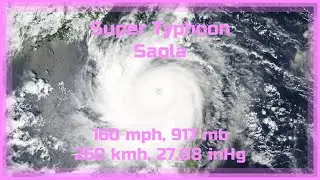 Super Typhoon Saola GeoColor Satellite Loop (2023)