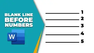 How to put blank line before numbers in word