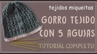 42. C&oacute;mo tejer gorro en 5 agujas (subtitles available)