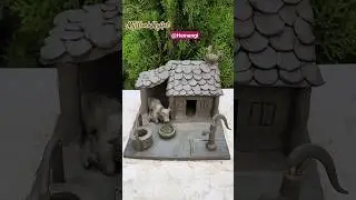 making Village mud house | Village style mini clay house | #shorts #clayhouse
