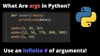 What and how to use *args in python