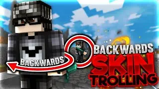 BACKWARS NOOB SKIN + FAKE DIAMOND ARMOR TROLL! (Hypixel Trolling)