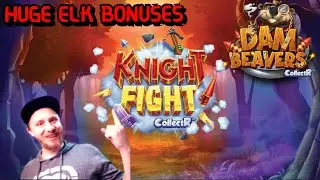 Huge Wins On New ELK Slot Machine Knight Fight Collector & Dam Beavers!!! Double Bonus!!!!