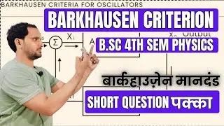 Barkhausen Criterion | Barkhausen Criteria | Barkhausen Criterion for Oscillator | bsc 4th sem