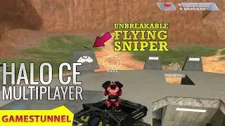 Getting Warthog TOP Of Base + Unbreakable Flying Sniper Throw [Halo CE Multiplayer Fun]
