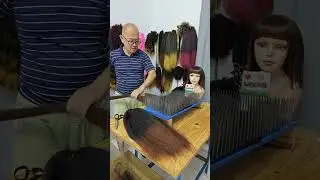 African synthetic wig making, pre-processing: color mixing. Wig making skills. Handmade. (276)