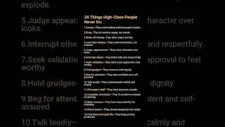 20 Things High-Class People Never Do 👑 | Classy Habits #shorts
