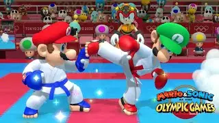 Mario & Sonic At The Olympic Games Tokyo 2020  Karate : Mario Sonic DK Bowser Silver Gameplay Switch