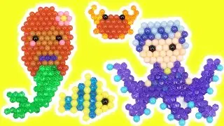The Little Mermaid 2023 Movie Aquabeads DIY Craft Activity Ariel, Ursula, Flounder, Sebastian