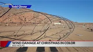 High winds damage decorations at 'Christmas in Color' site at Red Rocks