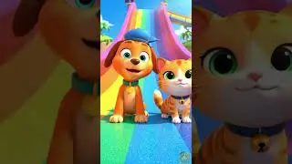 Kids Animation: Colorful Rainbow Slide Ride Fun! #shorts