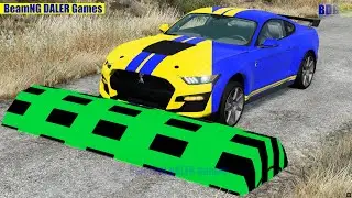 Cars vs Massive Magic Color Speed Bumps &ndash; BeamNG.Drive - Beamng DALER Games #856