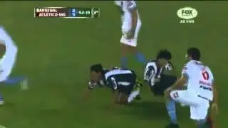 Hard tackle on Ronaldinho