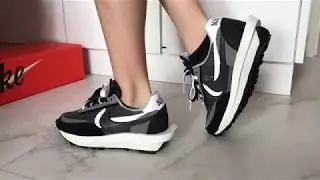 Nike Sacai LDV WAFFLE Black + on feet