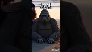 gorilla, on Beach, #shortsfeed #shorts