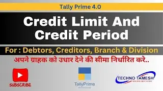Set Credit Limit  For Customer #tallyprime #tally