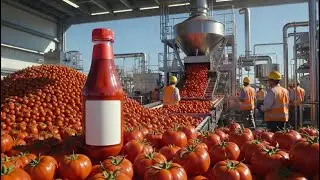 Tomato Harvesting And Processing to Ketchup | How Tomato Ketchup Is Made | Food Factory