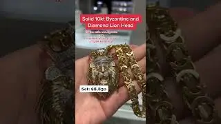 Solid 10K Byzantine & Diamond Lion Head Pendant by Ijaz Jewelers