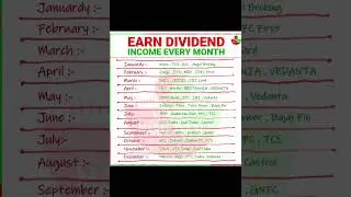 Earn dividend income every month | dividend stocks share market in hindi #stocks #motivation #viral
