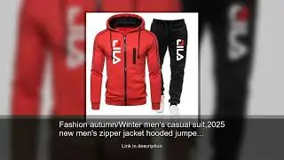 Fashion autumn/Winter men's casual suit,2025 new men's zipper jacket hooded jumper + sweatpants