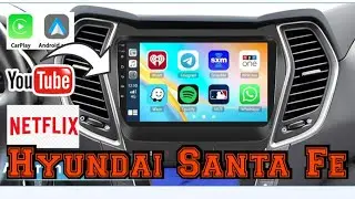  Espanol 2013-2018 Hyundai Santa Fe Carplay Android Auto Reverse camera installation 