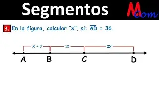 Segmentos | En la figura, calcular x, si AD = 36 | Ejercicio 3