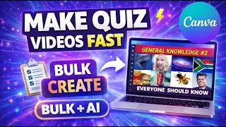 How to Create Quiz Videos FAST | Canva AI Quiz Maker Tutorial 2026