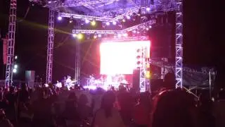 Garrett Body performing on stage with Warren Hill. At the Cancun Jazz fest at the Hard Rock 2015