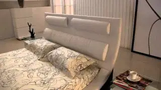 Paolo Collaner Designer Bett Polsterbett Lederbett Bettgestell Wasserbett Moreno White-Black