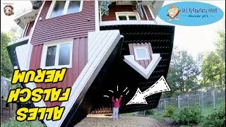 HILFE - ALLES STEHT KOPF! 😱 Das verr&uuml;ckte Haus im Tierpark Gettorf. Wo ist unten und wo oben? 😵