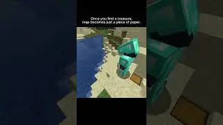 Once you find a treasure, map becomes just a piece of paper.  #minecraft #shorts