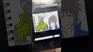 Drawing Kakashi and sasuke || Naruto drawing #animedrawing  #naruto #anime #shorts
