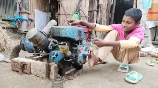 The boy started the Pakistani Salo machine