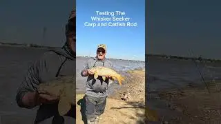 Testing out the Whisker Seeker Carp & Catfish Rod &mdash; and I&rsquo;ve gotta say&hellip; two thumbs up!  👍