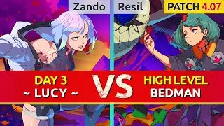 GGST ▰ Zando (Day 3 Lucy) vs Resil (Bedman). High Level Gameplay