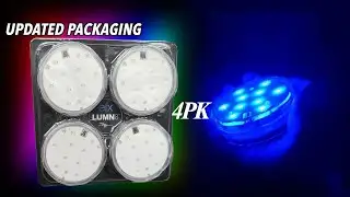 NEW 4pk - Waterproof LED Color-Changing Puck Lights with Remote