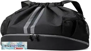 Hoedia Sports Drawstring Backpack String Swim Gym Bag with Shoes Compartment Review