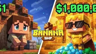 This Minecraft Server Let Me Go From $1 to $1,000,000 in bananasmp| lifesteal server 