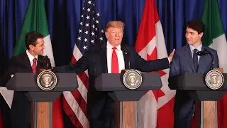 Trump references &lsquo;barbs&rsquo; and &lsquo;abuse&rsquo; at USMCA trade deal signing