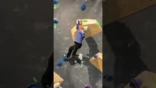 Climbing an overhang boulder #climbinglife #climbingkids #climbing #bouldering #kids