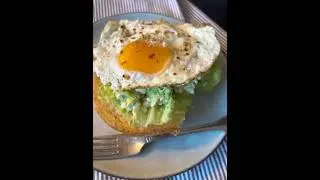 Toast with fried egg, avocado and feta cheese #food #recipe #cooking #toast