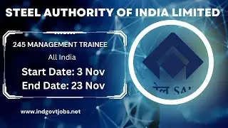 SAIL Recruitment 2022 &ndash; 245 Management Trainee