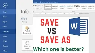 Save Vs Save As...Which one is best? Difference between Save and Save As| MS Word Tutorial Part 2