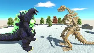 SUPER GODZILLA vs GODZILLA SKELETON - Animal Revolt Battle Simulator