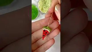 Tutorial f&uuml;r eine Wassermelone aus Saatperlen, diy Melone #beads #beadwork #beading #melon #diy