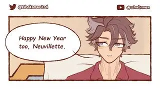 new year's morning (wriolette) [GENSHIN IMPACT - COMIC MEME]