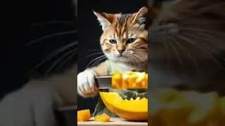 Cat cutting fruits#cute #cuteanimals #catlover #viralshorts