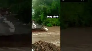 Bridge broken due to heavy floods. Heavy rainfall, road totally destroyed #flood #bridge #rain